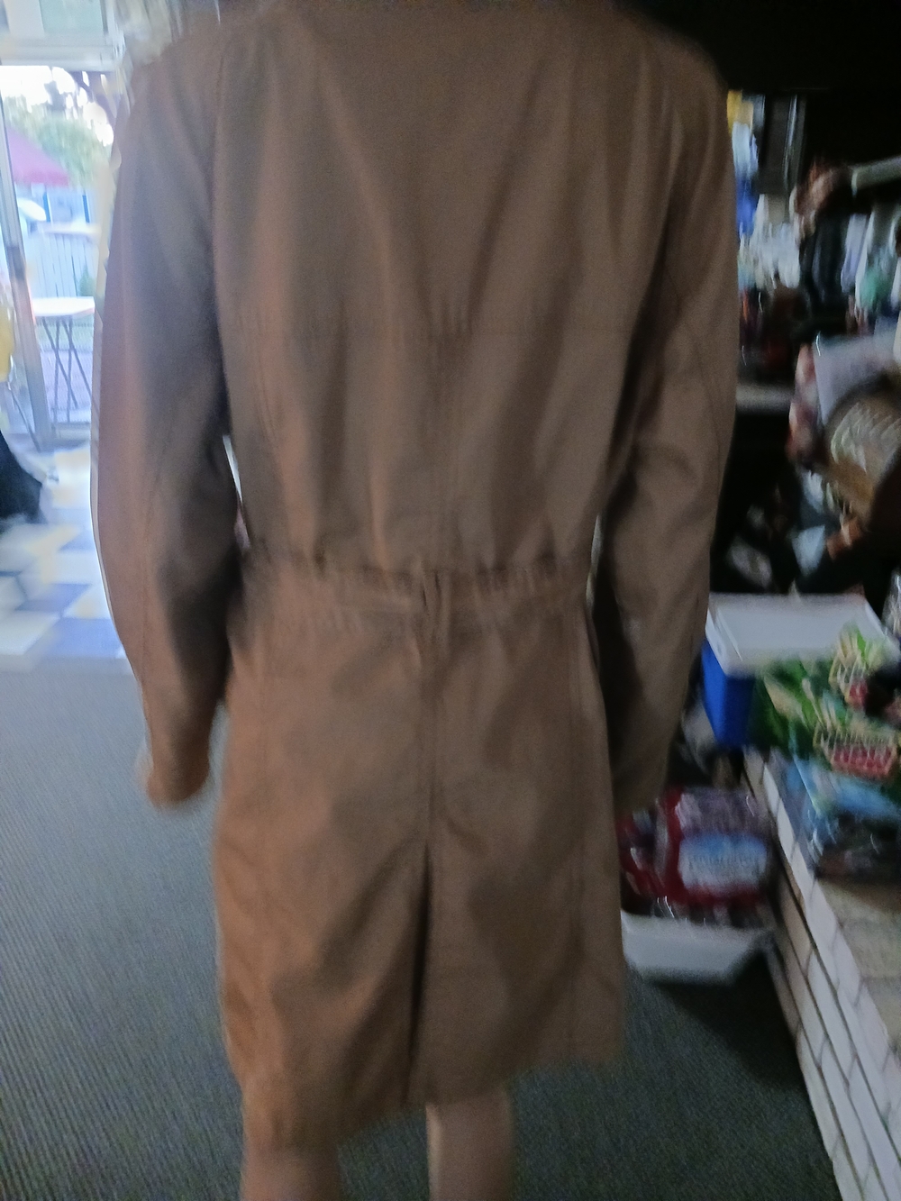 Merona Tan Double-Breasted Trench Coat with Belt - Picture 2 of 7